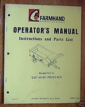 Operations &amp; Parts Manual - Farmhand F47-A Feeder Box - £6.25 GBP