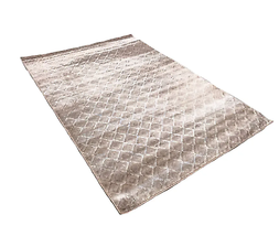 Silky Glam 5&#39; X 7&#39;6&quot; Dark Beige Geometric Diamonds Rug - £55.30 GBP