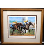 Vtg Signed Framed Jenness Cortez Art Winning Colors Victorious Kentucky ... - €107,01 EUR