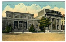 Christian Science Church &amp; Olympia Temple Postcard Far Rockaway  New York 1936 - £9.49 GBP