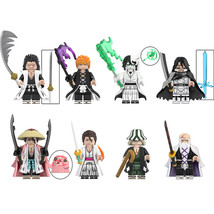 8Pcs Bleach Anime Minifigures Kenpachi Ichigo Yhwach Shunsui Mini Figure Blocks - £18.77 GBP