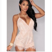 Lace nude underlay jumper romper small NWOT - $310.91 MXN