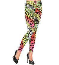 80's UV Neon Leggings - Animal Print - $21.58