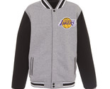 NBA Los Angeles Lakers Reversible Full Snap Fleece Jacket JHD 2 Front Lo... - £95.91 GBP