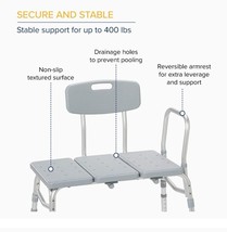 Drive Tub Transfer Bench. shower Self-help. Suction Cup Feet, Side Arm - $1,210.77 MXN