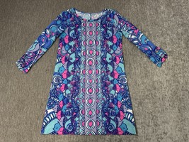 Lilly Pulitzer Dress Womens Small Blue Pink Abigail Shift Mini Seahorse ... - $34.64