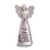Silver-Tone Enamel &quot;God Bless This Nurse&quot; Angel Figurine - £23.59 GBP