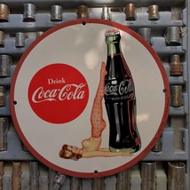 Vintage 1953 Coca-Cola Bottling Co. Porcelain Gas & Oil Metal Sign - £98.09 GBP