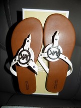 MICHAEL KORS White Ballee Slide T-Strap Sandal Size 4 Girl&#39;s EUC - £25.84 GBP