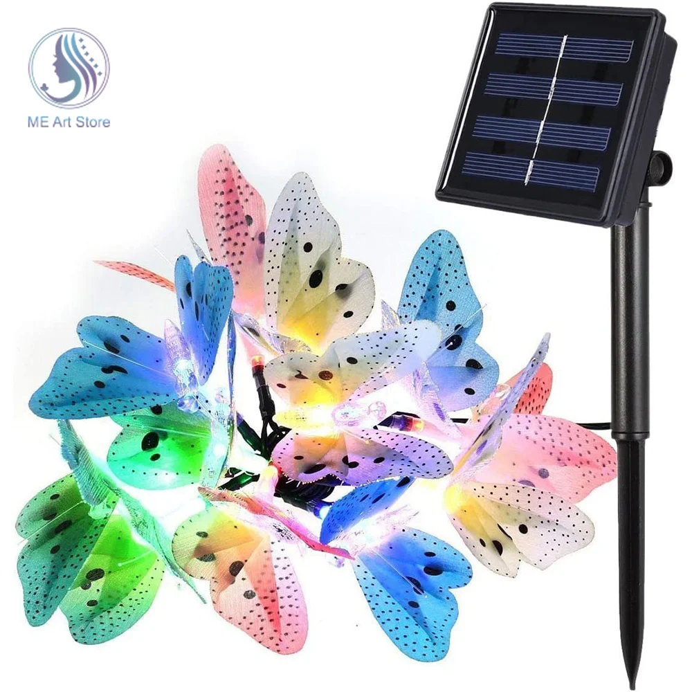 20 LED Solar Powered  Fairy String Lights Outdoor Garden Holiday Wedding Christm - £108.83 GBP