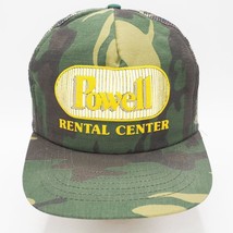 Mesh Snapback Camouflage Trucker Hat Cap Powell Rental Center Vintage - $34.64