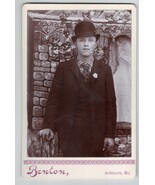 Antique Cabinet Card Photo Man w/ hat, flower, suit, tie,  Benton, Ardmo... - $39.99