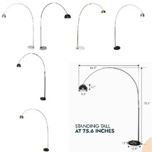 Arch Arco-ish Floor Lamp White/Black Marble Base Silver/Black/Gold Stem/Shade - £235.83 GBP+