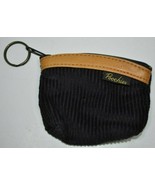 Vintage 80&#39;s Poochies Zip Coin Purse - Black Corduroy with Brown Trim - $439.02 MXN