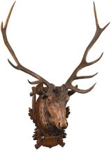 Wall Trophy Noble Stag Head Lifesize Rustic Deer Hand Painted Resin OK C... - £1,100.89 GBP