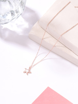 Kicky and Perky 925 Sterling Silver Rose Gold Plated Mother of Pearl Min... - $51.99