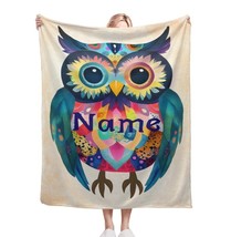 Enchanting All-Ages Personalised Owl Name Blanket – Romantic Gift for Wi... - £33.91 GBP+