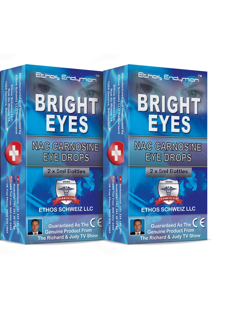 ETHOS BRIGHT EYES CATARACT NAC Eye Drops  2 Boxes 20ml