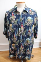 Vtg 90s Pierre Cardin XXL Hawaiian Beer Short Sleeve Rayon Dad Pool Summer Shirt - $26.60