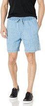 Guess Men&#39;s Cotton/Linen Blend Pull-On Jean Shorts in Indigo-Size XL - $34.94