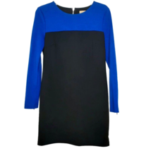 Michael Kors Womens Dress Size 6P  Zippered Back Long Sleeve Blue Black Lined - £12.35 GBP