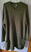Women&#39;s Zenana Premium 1X Sweater Green Pockets Winter Warm Soft Comfort... - $17.99