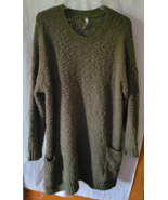 Women&#39;s Zenana Premium 1X Sweater Green Pockets Winter Warm Soft Comfort... - $335.94 MXN