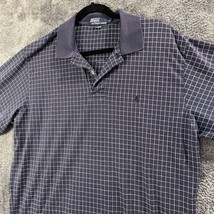 Ralph Lauren Polo Shirt Mens Extra Large Dark Blue Check Plaid Vintage P... - £12.97 GBP