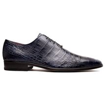 Men's Shoes Bono Genuine Alligator Oxford Navy image 2