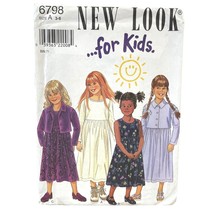 New Look Sewing Pattern 6798 Dress Coat Jacket Girls Size 3-8 - $6.17