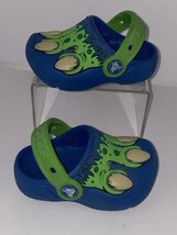 Crocs Toddler size 5 Dino  Monster Feet Blue Green - £12.62 GBP