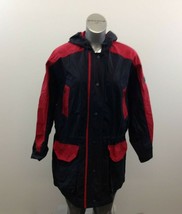 Jones New York Hooded Full Zip Jacket Women’s Size Medium Blue Red Long ... - $7.92