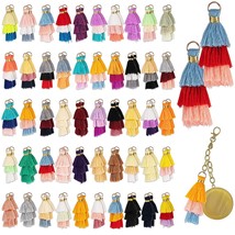 100 Pieces Tiny Tri Layered Keychain Tassels Mini Tassels For Craft Jewelry Maki - £17.39 GBP