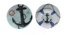 Scratch &amp; Dent Set of 2 Concrete Nautical Stones Anchor Hanging Decorati... - $39.59