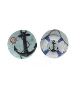 Scratch &amp; Dent Set of 2 Concrete Nautical Stones Anchor Hanging Decorati... - £31.18 GBP