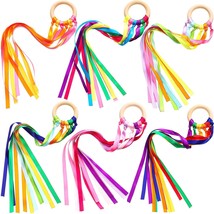 6 Pieces Ribbon Hand Kite Montessori Hand Kite Toy Creative Waldorf Toy Ribbon S - £19.66 GBP