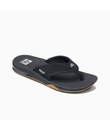 Reef Mens Fanning Synthetic Arch Support Flip Flops,Black Silver,10D (M) - £93.22 GBP
