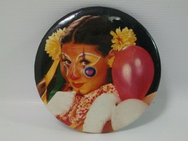 Female Clown Makeup 3&quot; Vintage Pinback Pin Button - £3.58 GBP