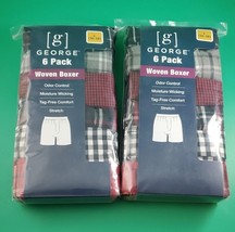 12 Pair (2x 6 Pack) Mens George  Woven Boxer Shorts L 36-38 - £15.48 GBP