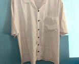 Tommy Bahama Shirt Mens SIZE Large 100% Silk Shirt Light Stripe Pattern - $19.75