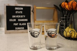 Color Changing! Oregon State University Beavers NCAA ThermoC Logo Pint Glass - £11.79 GBP