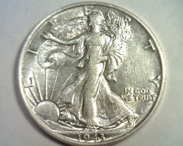 1943 Walking Liberty Half About Uncirculated+ Au+ Nice Original Coin Bobs Coins - £16.61 GBP
