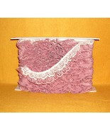 Double Gathered Floral Rose &amp; White Lace Trim 2 inch on the Bolt Approx ... - $14.99