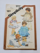 Simplicity 5777 Sewing Pattern Toddler Dress Pinafore and Panties Vtg Cu... - $7.88
