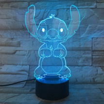 Stitch Cartoon 3D Lamp Table Night Light USB Cable 7 Color Decor for Christmas - £17.06 GBP
