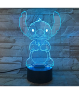 Stitch Cartoon 3D Lamp Table Night Light USB Cable 7 Color Decor for Chr... - $399.88 MXN