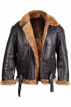 Men&#39;s Aviator RAF B3 Bomber Flying Real Leather Faux Fur Lining Jacket F... - £211.55 GBP