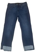Liverpool Women’s Cropped Cuffed Dark Wash Denim Size 4/27 EXCELLENT CON... - $317.94 MXN