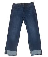 Liverpool Women’s Cropped Cuffed Dark Wash Denim Size 4/27 EXCELLENT CON... - $316.74 MXN