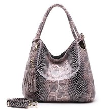 BIG SALE*Individual Fashion Snake Large Capacity Lady Bags New Tassel Embossed P - £56.69 GBP